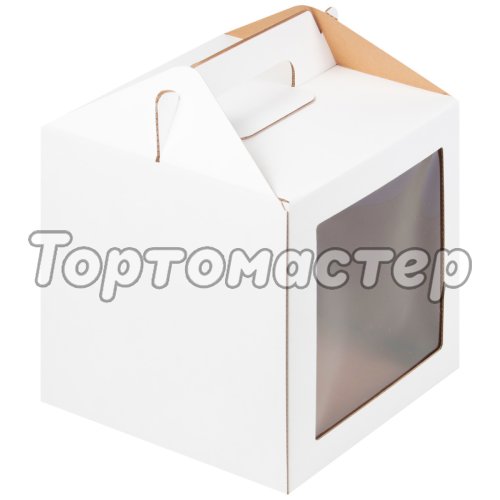 Коробка для торта/кулича белая ForGenika 16х16х18 см ForG JUMPL IIWW 160*160*180 ST   Past Handle 180 ф