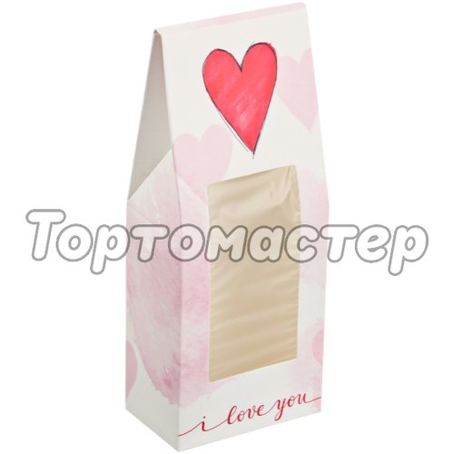 Коробка для сладостей с окном "Сердечко" 6x14,5x3,5 см 3681324