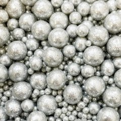 Посыпка кондитерская из дутого риса жемчуг "Серебро микс" 50 г 703