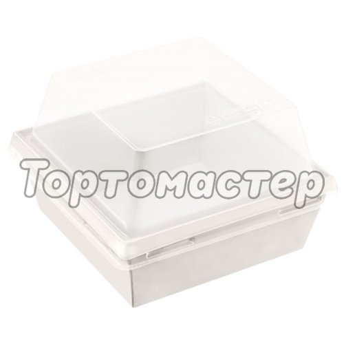 Коробка для бенто-торта белая ForGenika 15х15х9,5 см дно 13,5х13,5 см SMART PACK 800 W