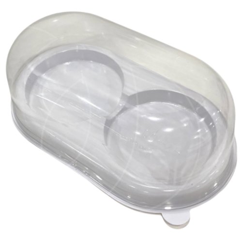 Коробка для 2 моти с прозрачной крышкой белая 15х9 см 