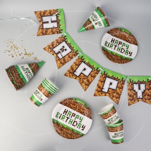 Набор бумажной посуды "Майнкрафт" 5216757	