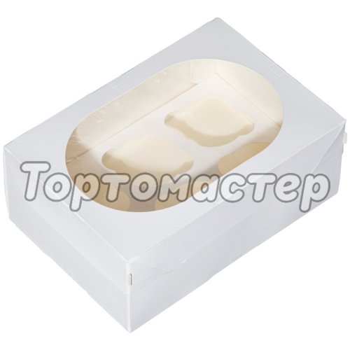 Коробка на 6 капкейков Muf Pro Window White ForGenika ForG MUF 6 PRO I W W