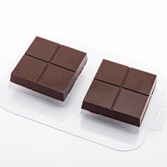 Форма пластиковая "Плитка для дубайского шоколада мини" 7,5x7,5x1,5 см 