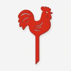 Топпер декоративный акриловый "Петушок" Красный 9 см ТСК441