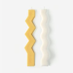 Свечи декоративные "Волна и зигзаг" 2 шт 