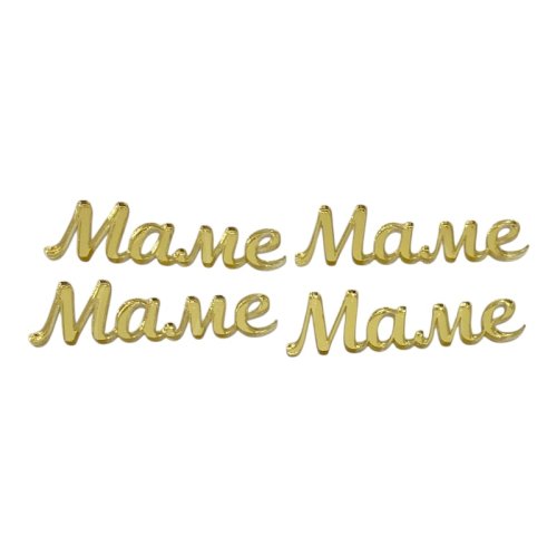 Набор топперов декоративных акриловых "Маме" Золото 6х1,5 см 4 шт 35823