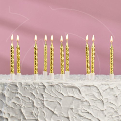 Свечи декоративные Золотые 10 шт 2919671