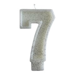 Свеча декоративная Цифра "7" Блёстки 