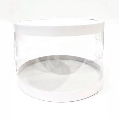 Коробка для торта тубус белая 30х19 см 