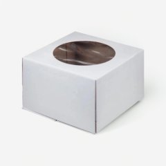 Коробка для торта с окном белая 50х50х50 см 020650
