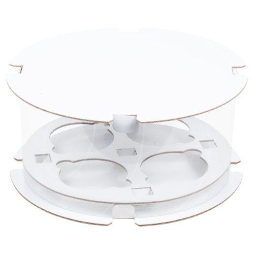 Коробка на 4 капкейка круглая белая 20х10 см 040290 ф