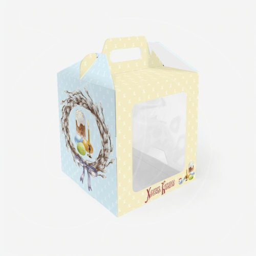 Коробка для кулича "Верба" 15х15х18 см КУ-00680, КУ-680