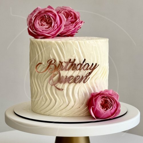 Топпер декоративный акриловый "Birthday Queen" Розовый 11х5,5см 