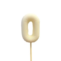 Фигурка из шоколадной глазури "Воздушный шарик белый цифра 0" ФГ176(белый0)	