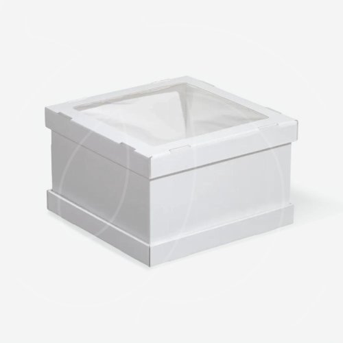 Коробка для торта с окном белая 30х30х20 см ForG STRONG I W W 300*300*200 S