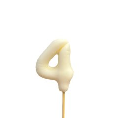 Фигурка из шоколадной глазури "Воздушный шарик белый цифра 4" ФГ176(белый4)		