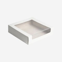 Коробка для зефира с окном белая 22,5х22,5х6 см ForG SHELF I W W 225*225*60 A