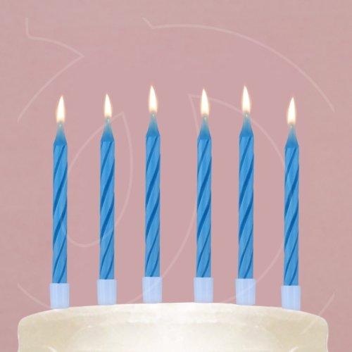 Свечи декоративные незадуваемые Голубые 6 см 10 шт 10107876  
