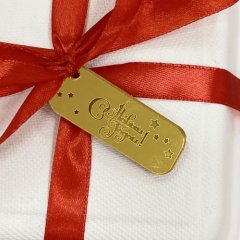 Топпер декоративный акриловый "С Новым годом. Бирка" Золото 5х2 см 