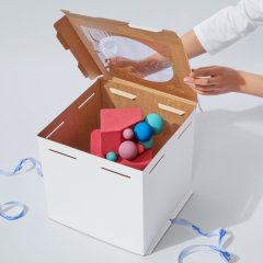 Коробка для торта с круглым окном белая 30х30х30 см ForG COMFORT I W W 300*300*300 S*20  (EB 300 (window)); 7800418